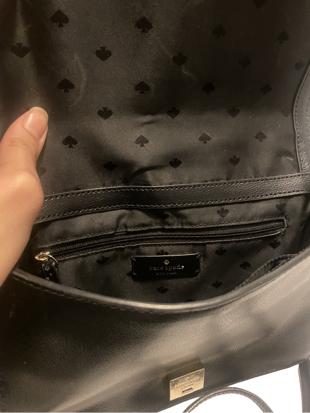 Kate Spade Patterson Drive Medium Maisie Satchel Black Cement Leather Crossbody - Picture 14 of 16